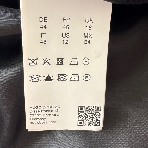 Hugo Boss 1/2 Sleeve Women's Cocktail Shift Midi Dress Black Size 12 Lined Zip - Picture 7 of 16